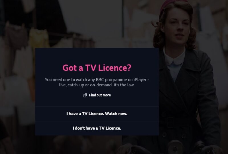 UK TV Licence Prompt